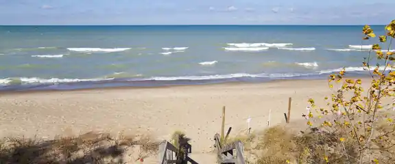 Sandy Lake Michigan beach at Indiana Dunes National Lakeshore, Indiana